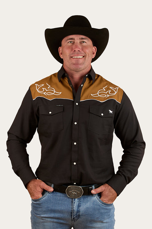 Franklin Mens Western Shirt - Charcoal