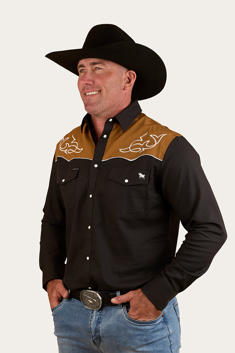Franklin Mens Western Shirt - Charcoal