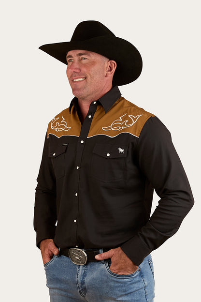 Franklin Mens Western Shirt - Charcoal