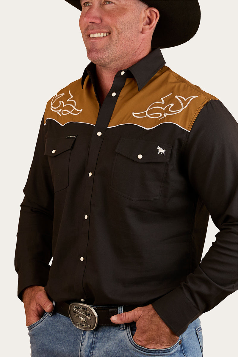 Franklin Mens Western Shirt - Charcoal