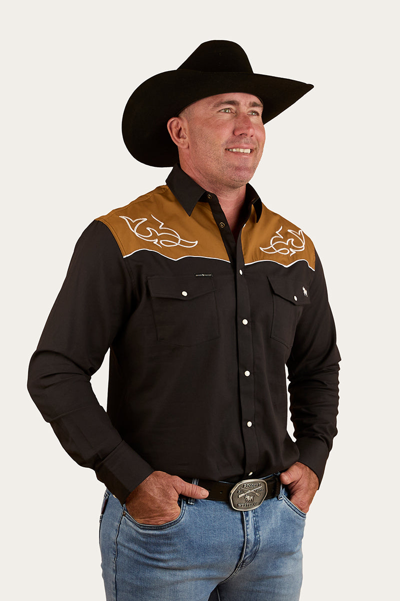Franklin Mens Western Shirt - Charcoal