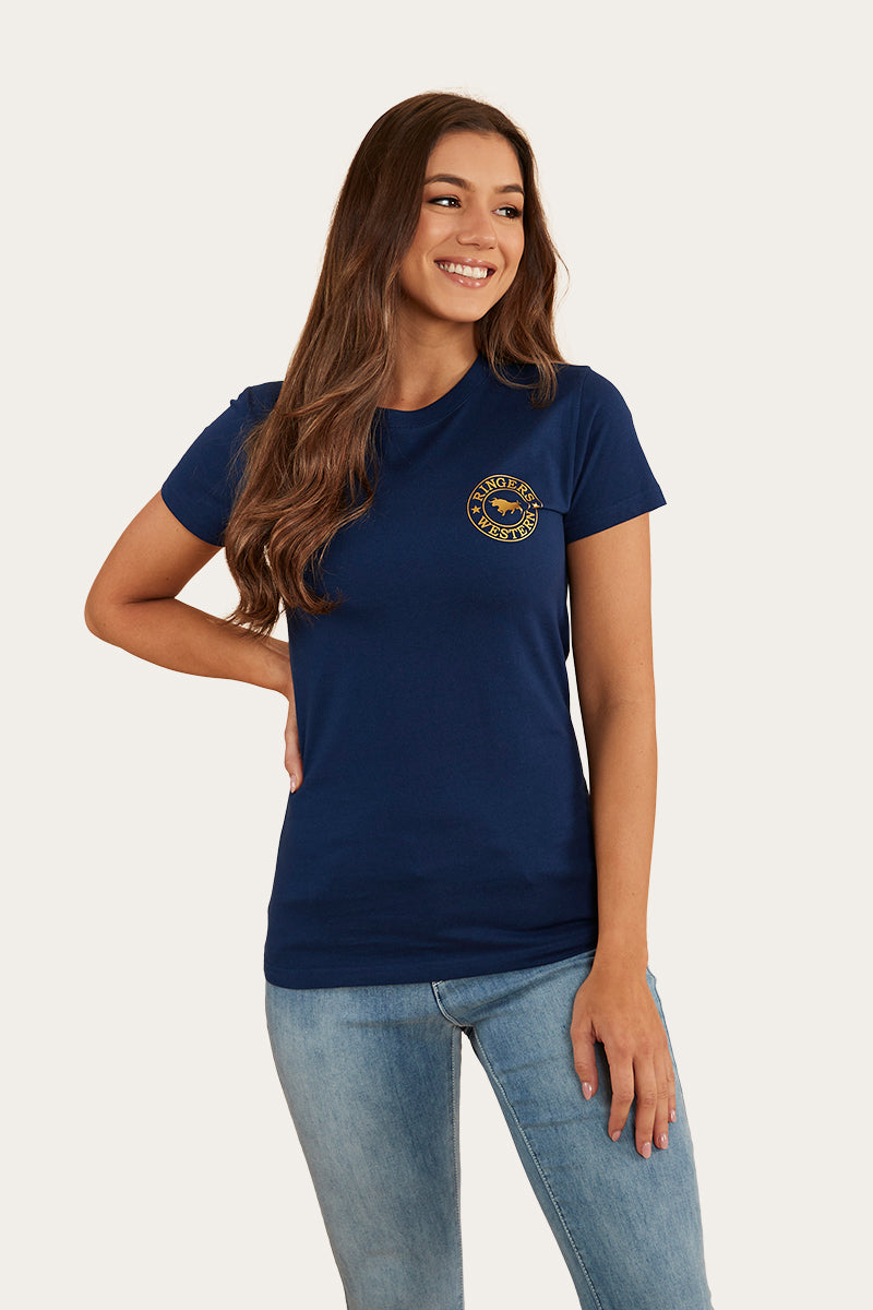 Signature Bull Womens Classic Fit T-Shirt - Navy/Gold