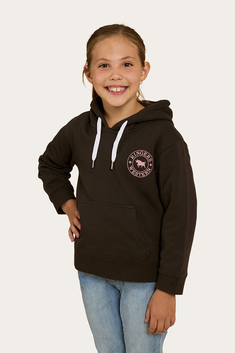 Signature Bull Kids Pullover Hoodie - Charcoal/Rosey