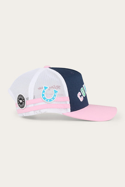 Cowgirl Kids Trucker Cap - Navy/Pastel Pink