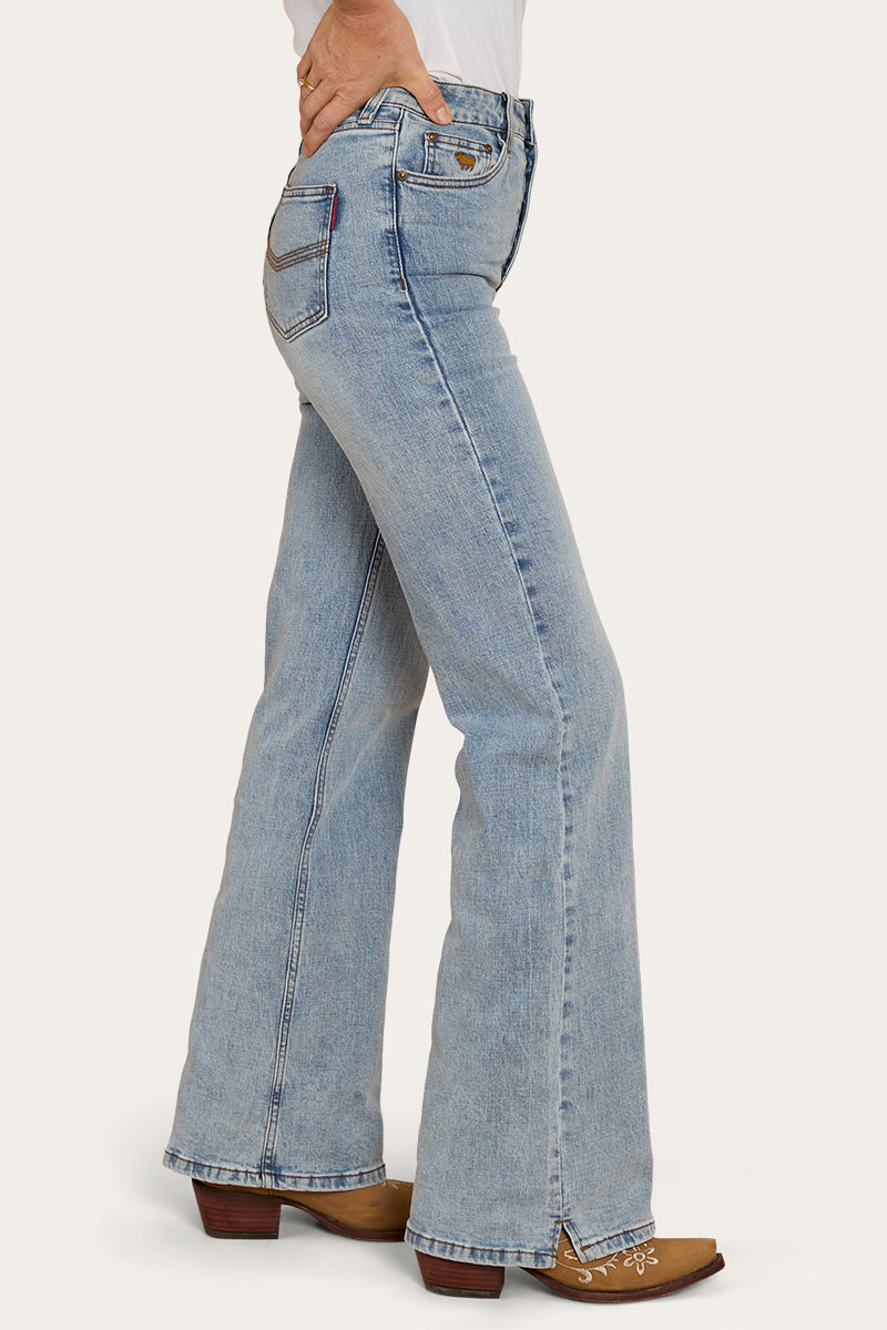 Betsy Womens High Rise Bootleg Jean - Light Blue