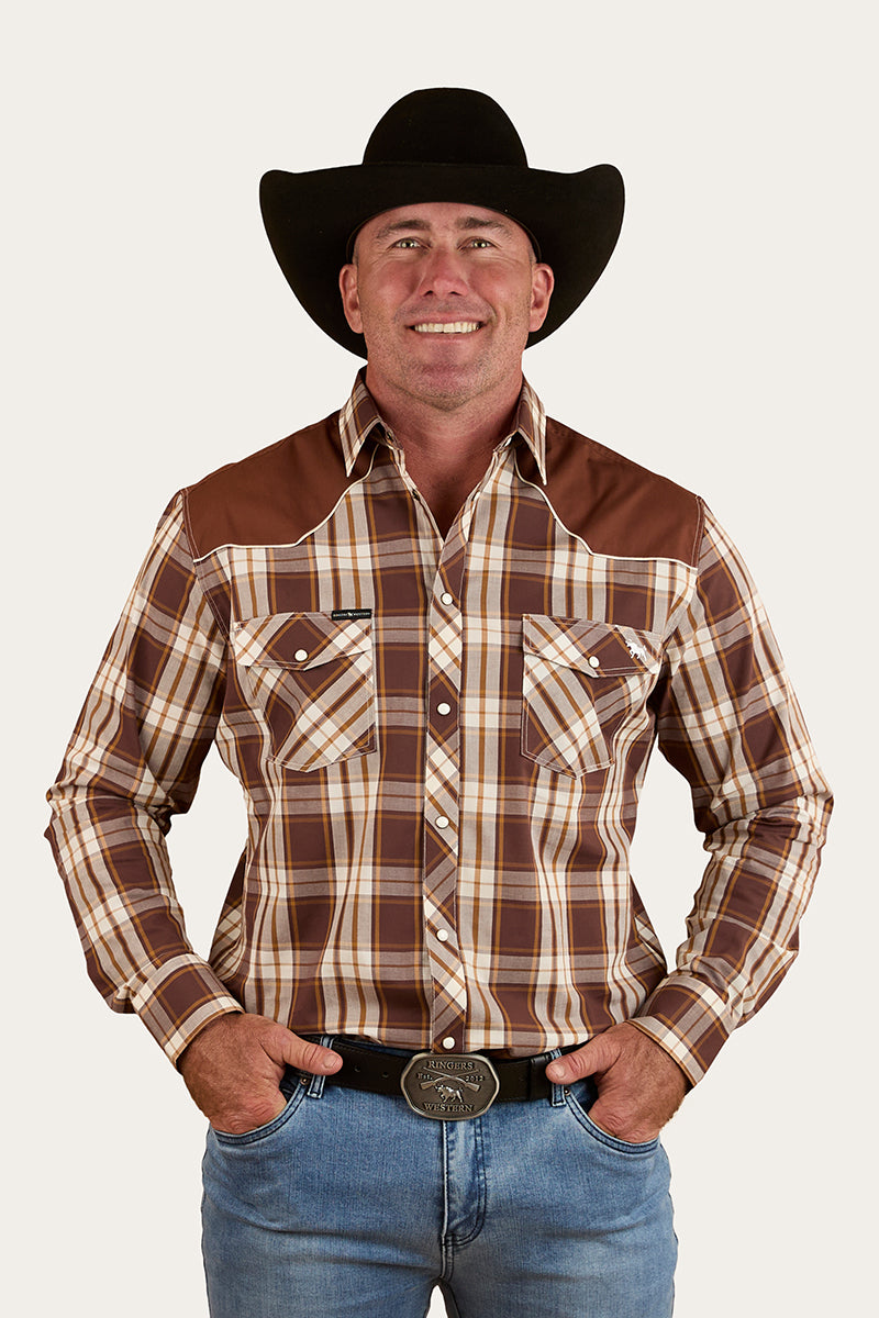 Hamersley Mens Western Shirt - Chocolate