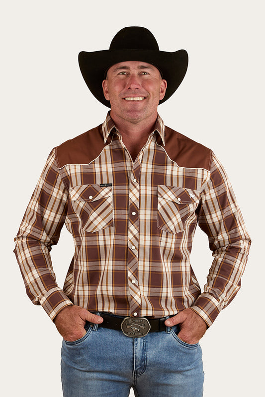 Hamersley Mens Western Shirt - Chocolate