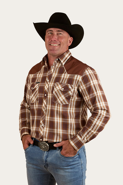 Hamersley Mens Western Shirt - Chocolate