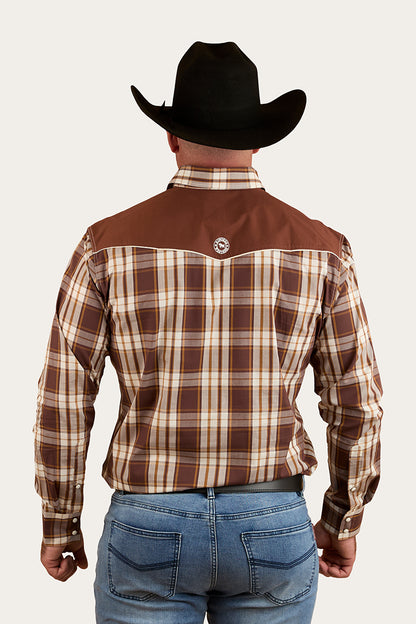 Hamersley Mens Western Shirt - Chocolate