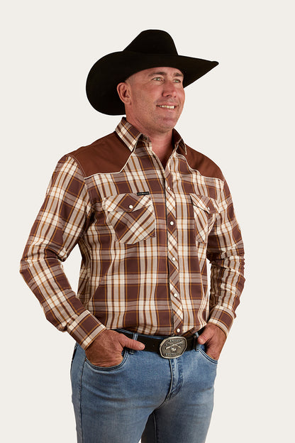 Hamersley Mens Western Shirt - Chocolate