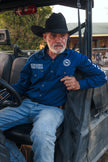 Hawkeye Mens Full Button Work Shirt - Navy/White