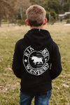 Jackaroo Flag Kids Pullover Hoodie - Black