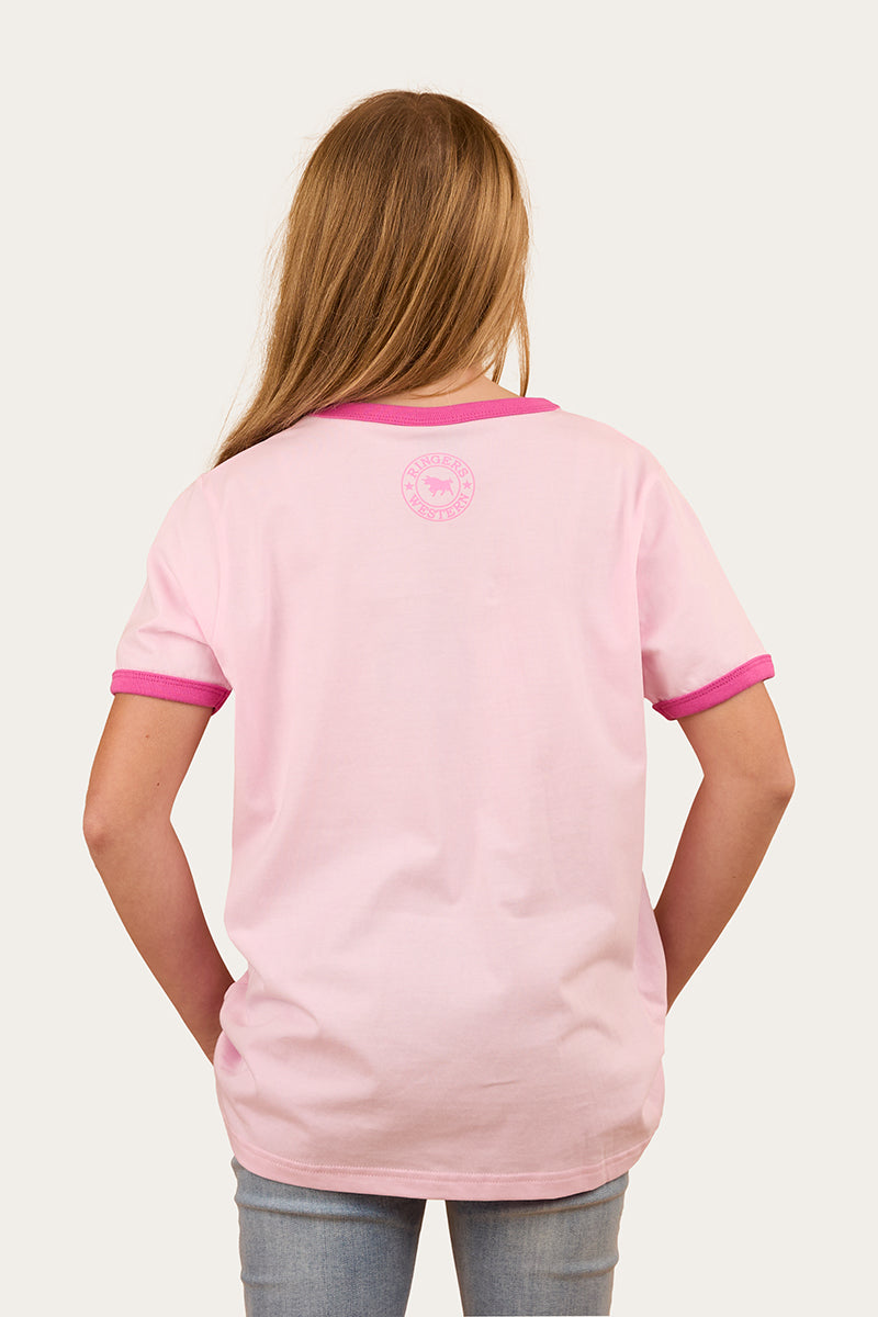 Howdy Cowgirl Kids Ringer T-Shirt - Ballet Pink