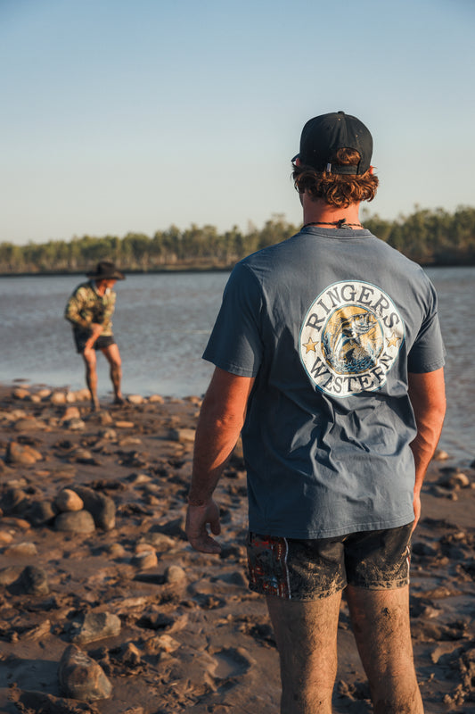 Big Catch Mens Loose Fit T-Shirt - Washed Navy