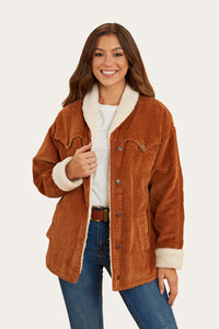 Lacey Womens Sherpa Jacket - Toffee