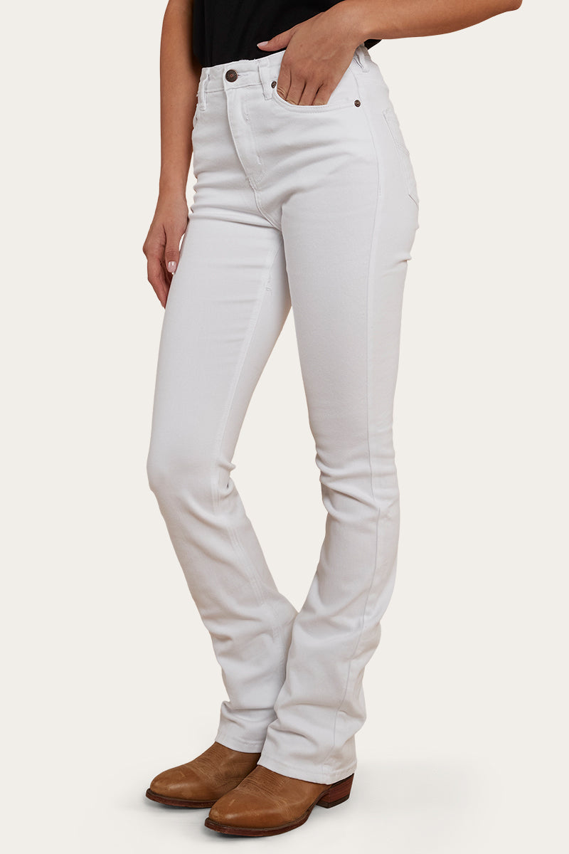 Penny Womens High Rise Bootleg Jean - White