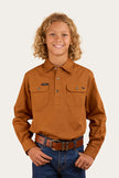Ord River Kids Half Button Work Shirt - Tobacco