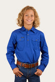 Ord River Kids Half Button Work Shirt - Royal Blue