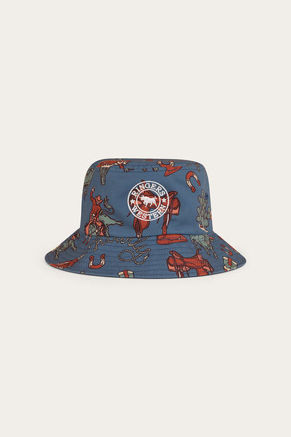 Mini Cowboy Kids Reversible Bucket Hat - Yale Blue