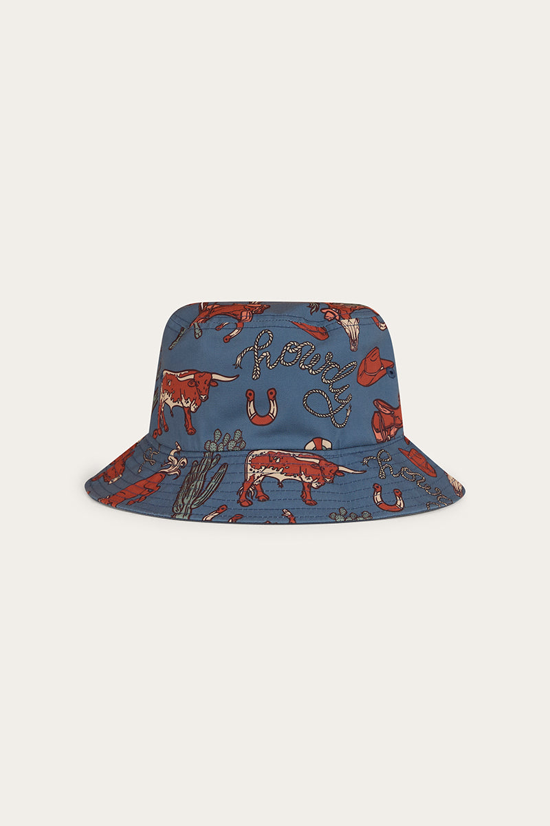 Mini Cowboy Kids Reversible Bucket Hat - Yale Blue