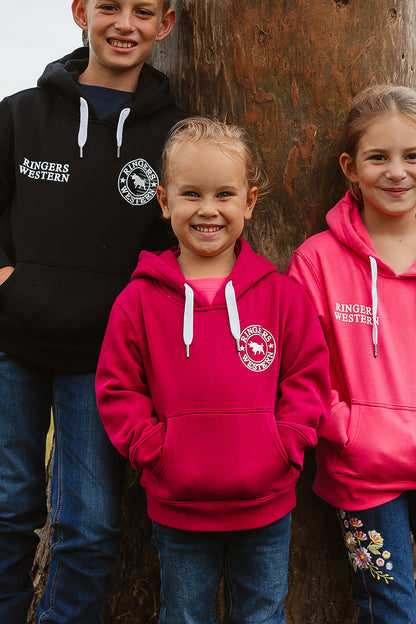 Signature Bull Kids Pullover Hoodie - Magenta / Silver