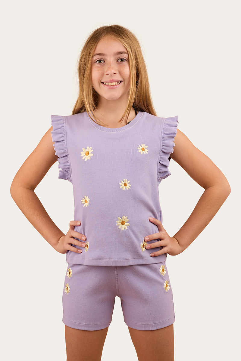 Lyla Girls Rib Short - Violet