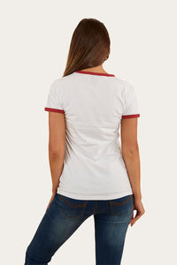 Melrose Womens Classic Fit T-Shirt - White/Red