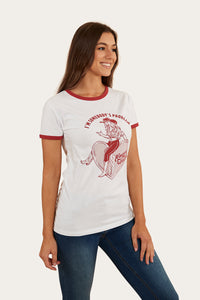Melrose Womens Classic Fit T-Shirt - White/Red