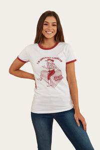Melrose Womens Classic Fit T-Shirt - White/Red