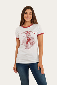 Melrose Womens Classic Fit T-Shirt - White/Red