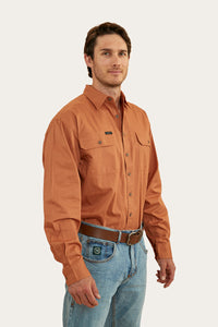 King River Mens Full Button Work Shirt - Copper
