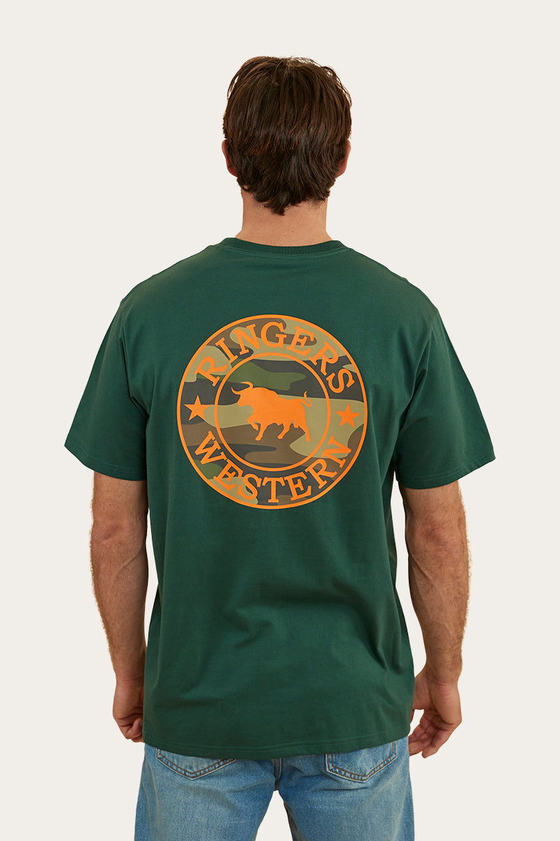 Signature Bull Mens Loose Fit T-Shirt - Pine/Camo