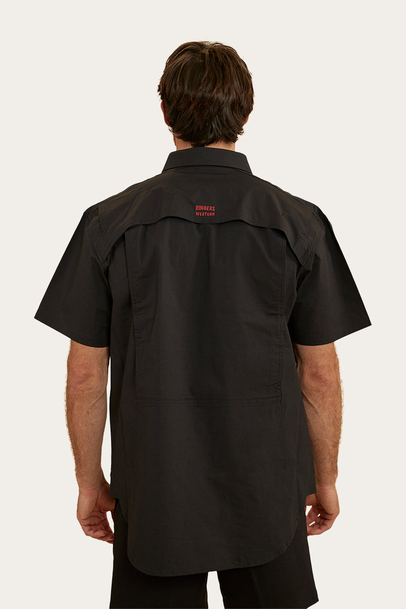 Bulgarra Mens Ripstop Full Button Work Shirt - Black