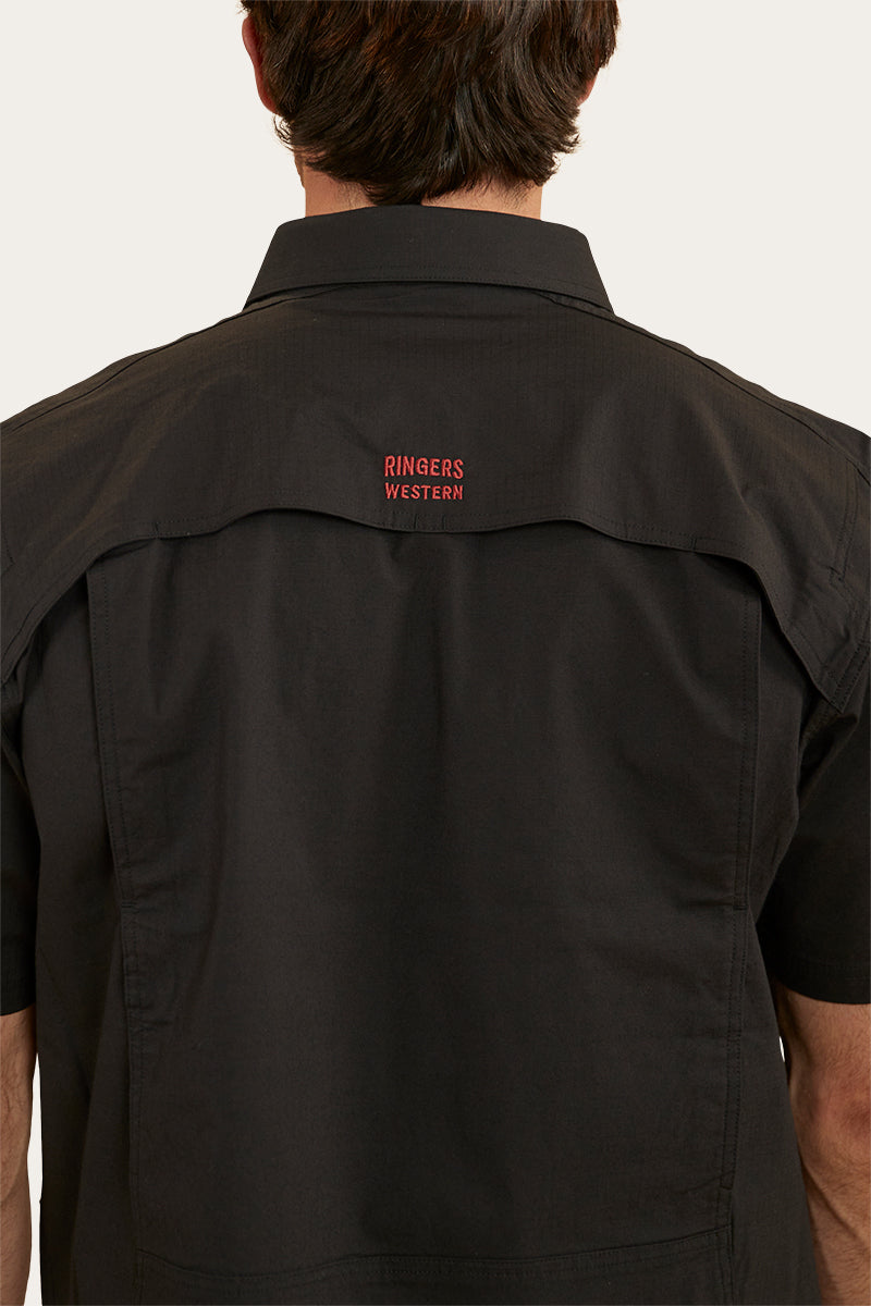 Bulgarra Mens Ripstop Full Button Work Shirt - Black