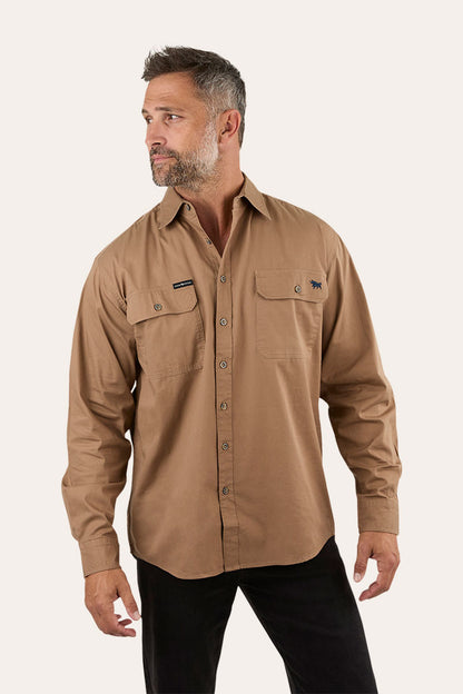 King River Mens Full Button Work Shirt - Clay