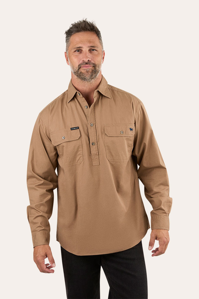 King River Half Button Work Shirt - Clay
