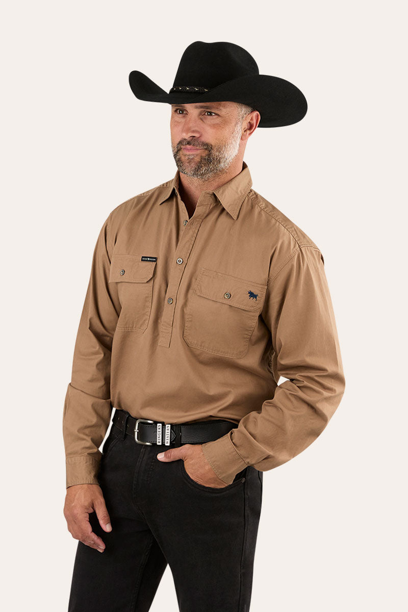 King River Half Button Work Shirt - Clay