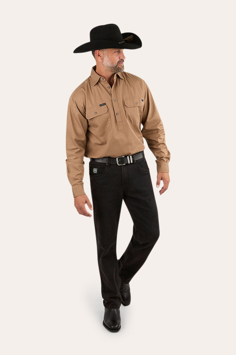King River Half Button Work Shirt - Clay