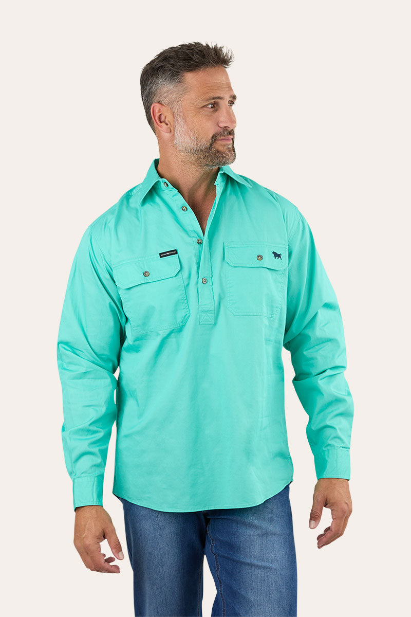 King River Half Button Work Shirt - Mint
