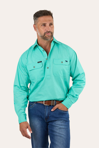 King River Half Button Work Shirt - Mint