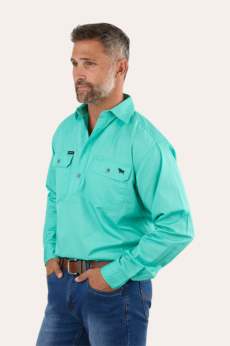 King River Half Button Work Shirt - Mint