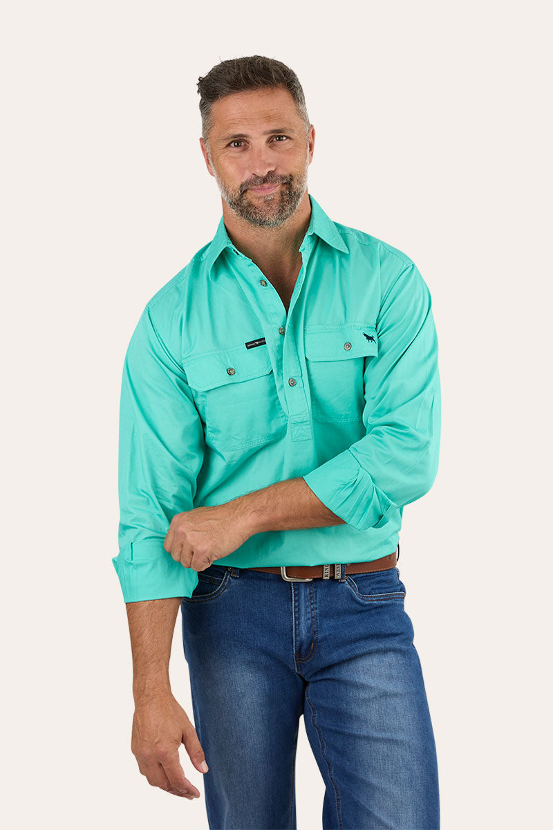 King River Half Button Work Shirt - Mint
