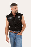 Hawkeye Mens Sleeveless Work Shirt - Black/White