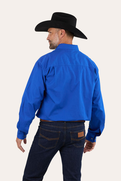 King River Mens Full Button Work Shirt - Royal Blue