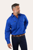 King River Half Button Work Shirt - Royal Blue
