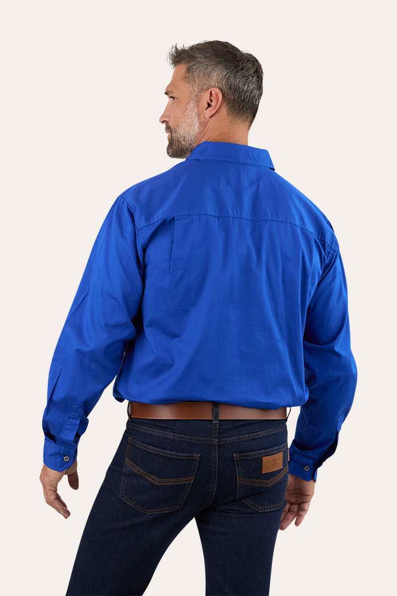 King River Half Button Work Shirt - Royal Blue