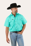 Lake Argyle Mens Short Sleeve Full Button Work Shirt - Mint