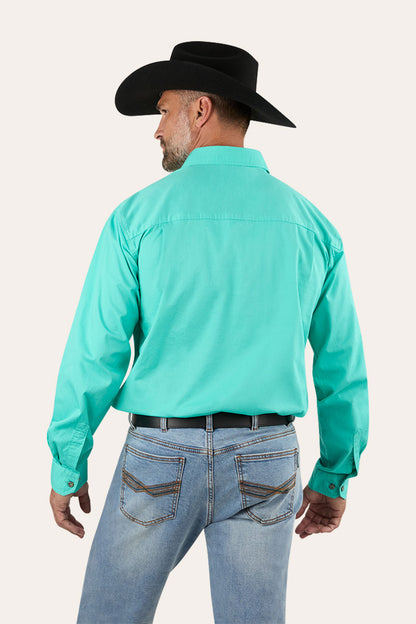 King River Mens Full Button Work Shirt - Mint