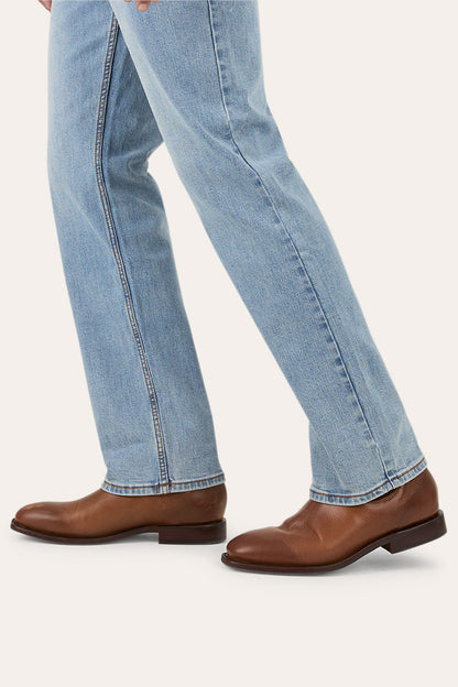 Muster Mens Slim Straight Fit Jeans - Light Wash Blue