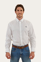 Longreach Mens Plain Dress Shirt - White